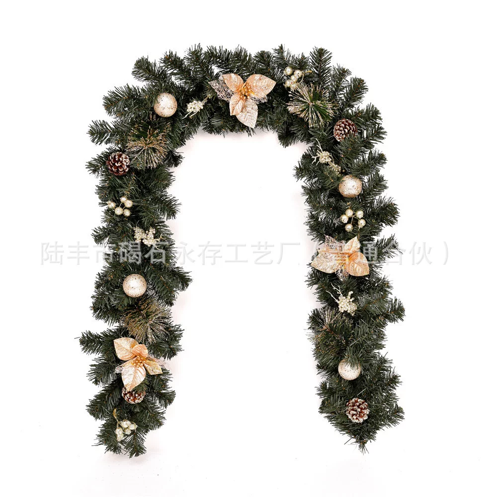 9ft Christmas Garland with Lights Pine Garland with Red Berry for Christmas Decoration Outdoor Indoor Stairs Fireplace Home Holiday A12