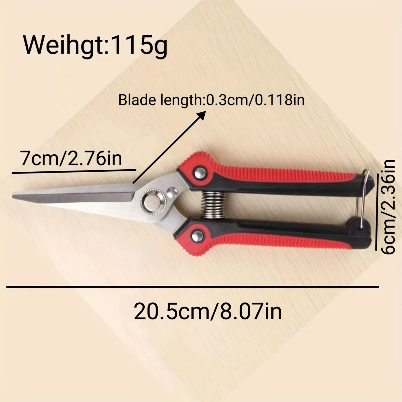1pc Stainless Steel Pruning Shears For Gardening, Hand Pruner, Garden Scissors For Plants, Vegetable, Bonsai, Flowers Quick Clean Cut, Yard Supplies