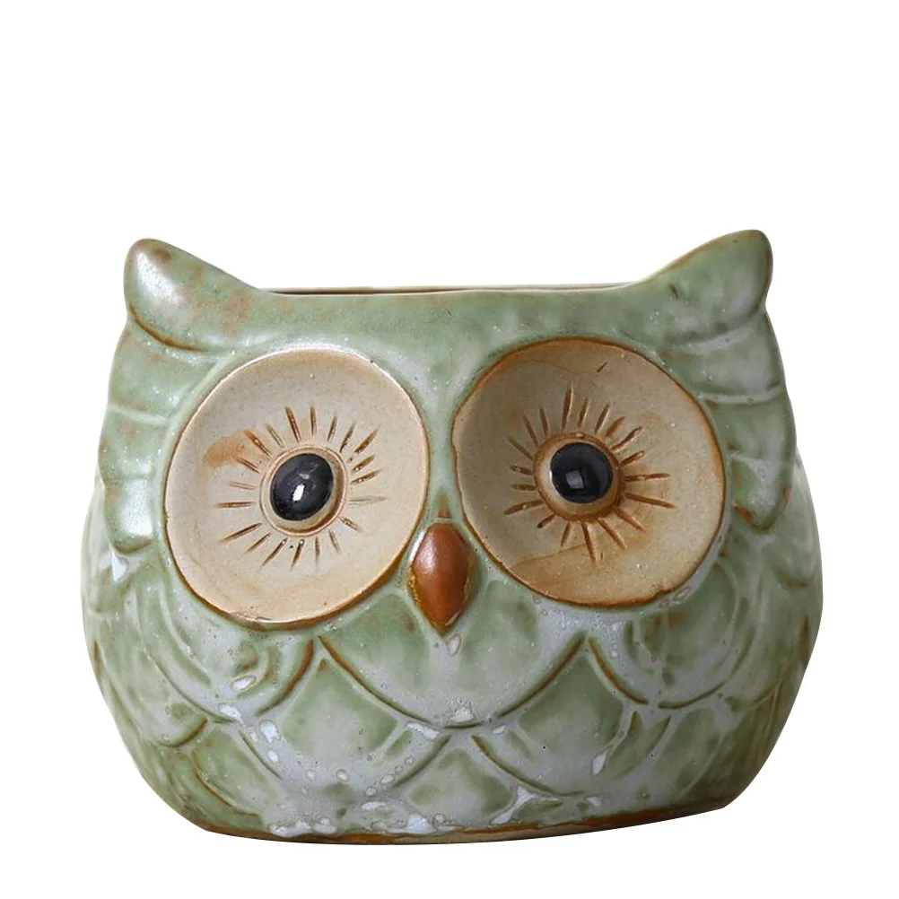 Gift Tin Macetas Decorativas Mini Plant Pots Kiln Glaze European Style Big Eyes