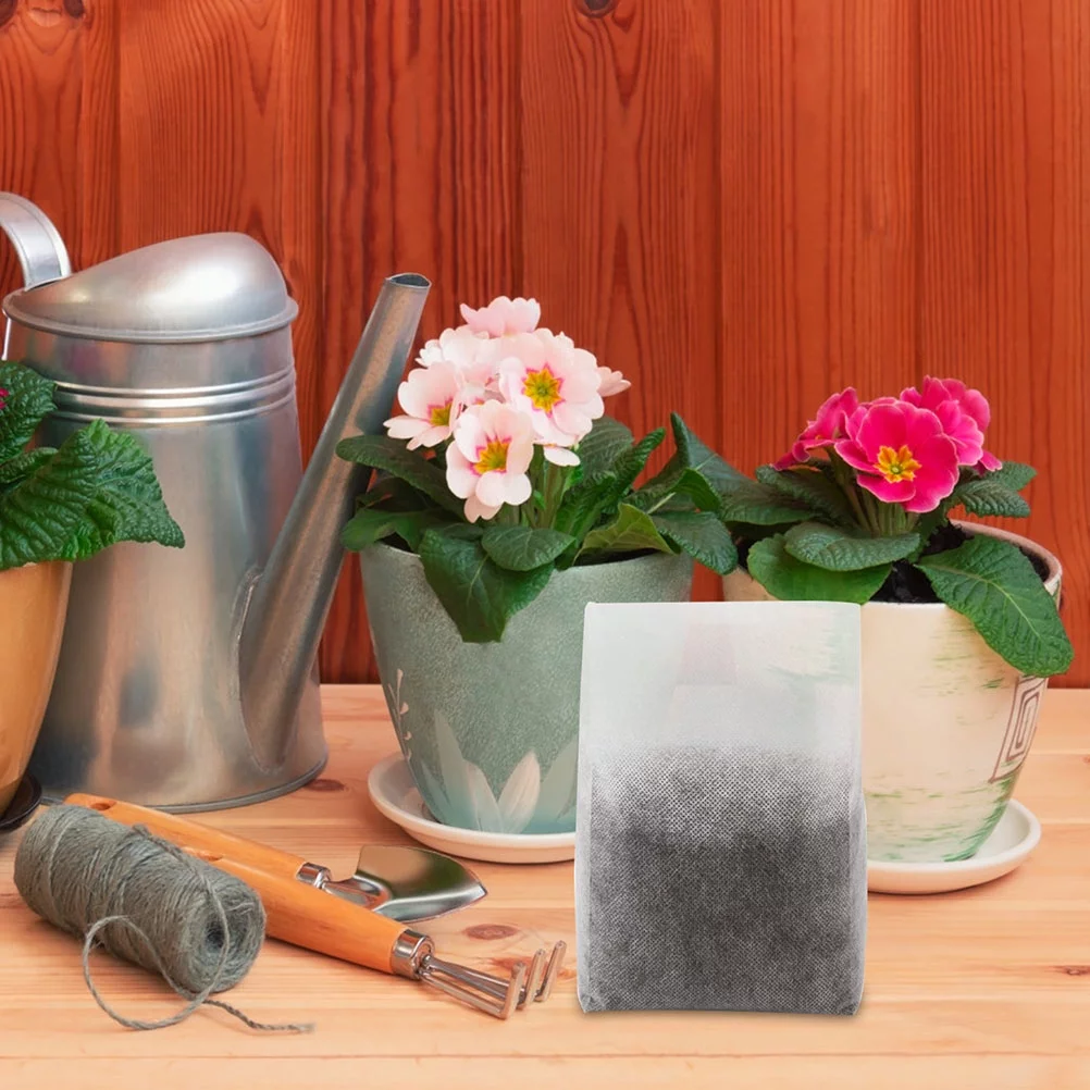 200 Pcs Seedling Bag Nursery Tree Bags Pots for Plants Non-Woven Flowers White Fabric