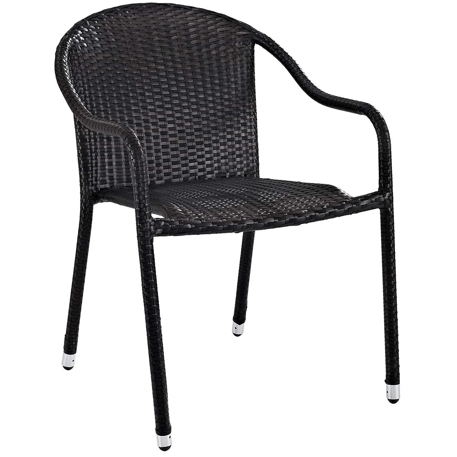 Maykoosh 4Pc palm harbor Outdoor Wicker Stackable Chair Set Brown - 4 Stackable Chairs, Wicker patio chairs