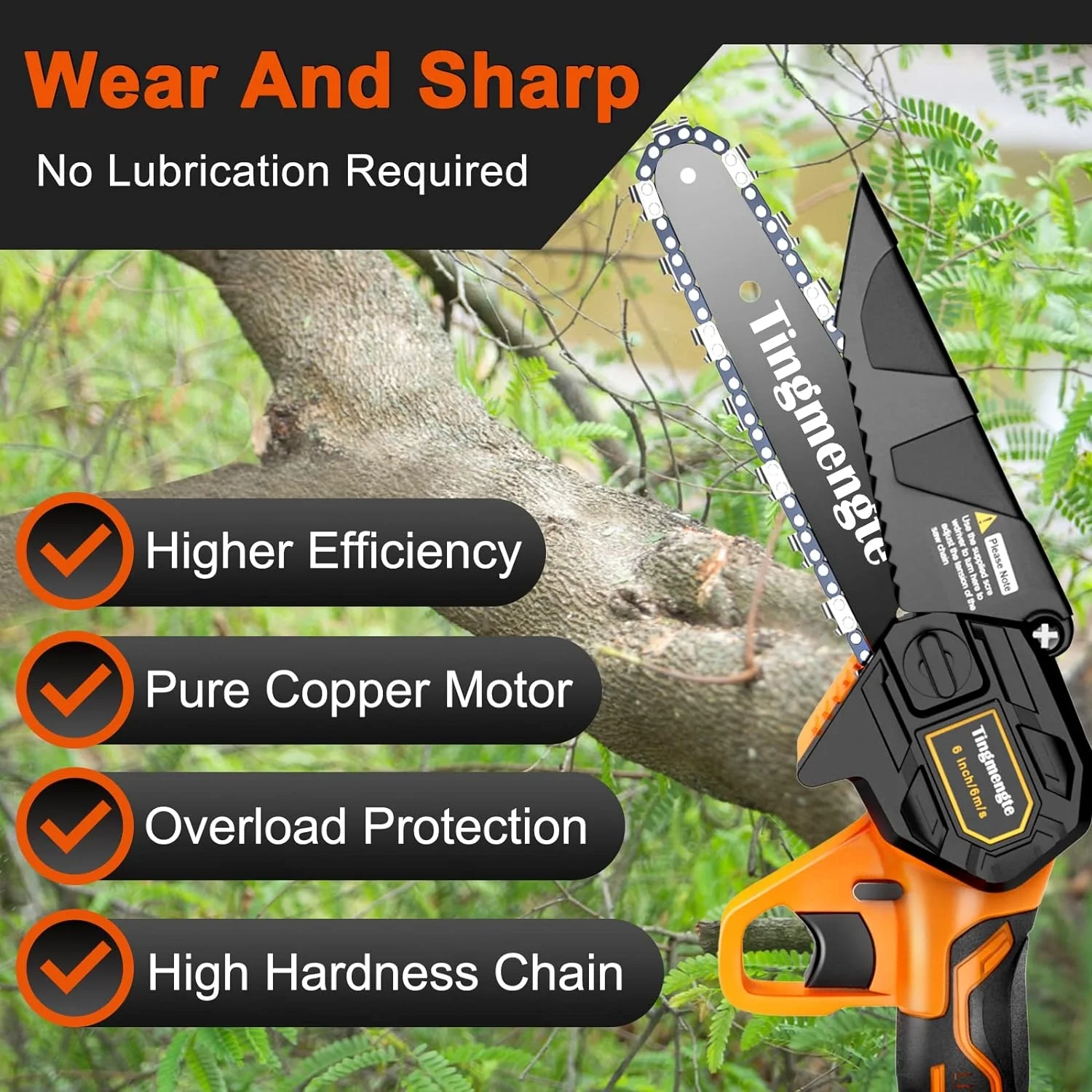 Mini Chainsaw 8 Inch  Cordless Mini Chainsaw Battery Powered with 24V 10000mAh Rechargeable Battery  3.4Lb One-Hand Use Electric Chainsaw  Handheld Chainsaw for Tree Trimming Wood Cutting