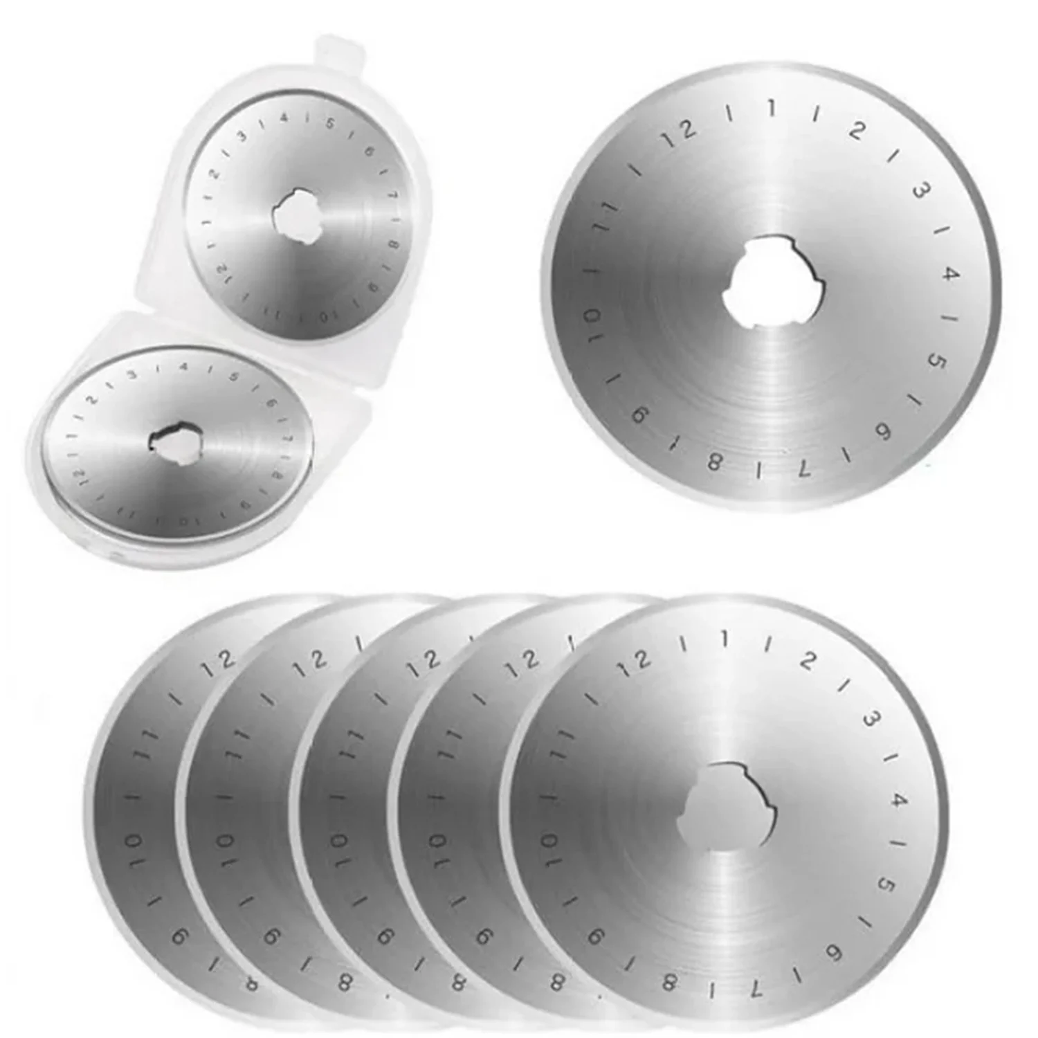 45mm Rotary Cutter Blades 5 Pack, Replacement Rotary Blade for Arts Crafts Quilting Scrapbooking Sewing, Sharp and Durable