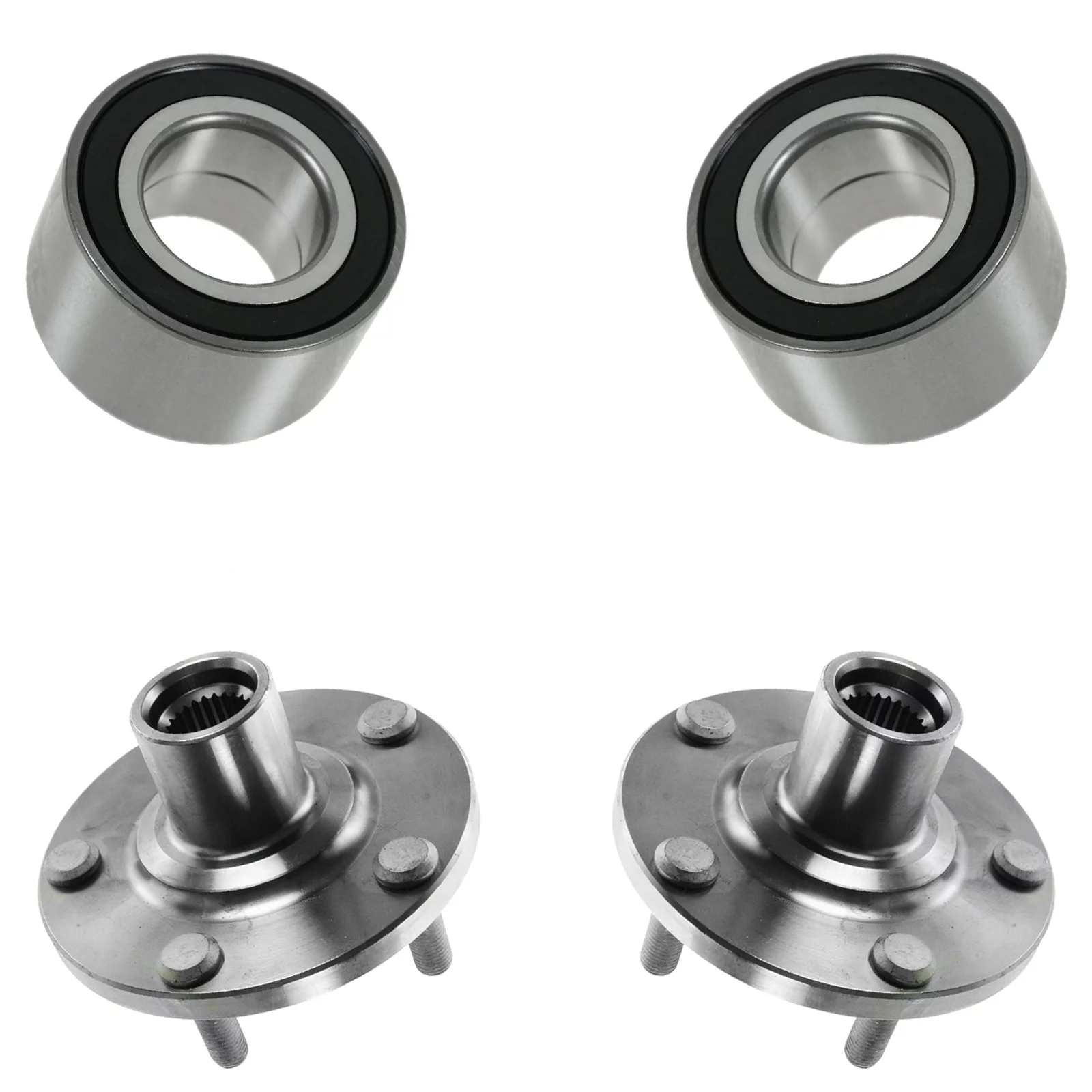 TRQ 4 Piece Front Wheel Bearing & Hub Set LH & RH Sides for Toyota Camry 2.4L BHA65731