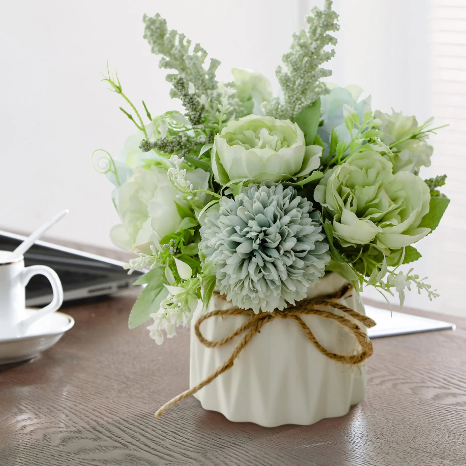 Coerni Grass Bonsai Desktop Green Succulents Decor Pot Flower Tree Decoration & Hangs Artificial Flower Strings