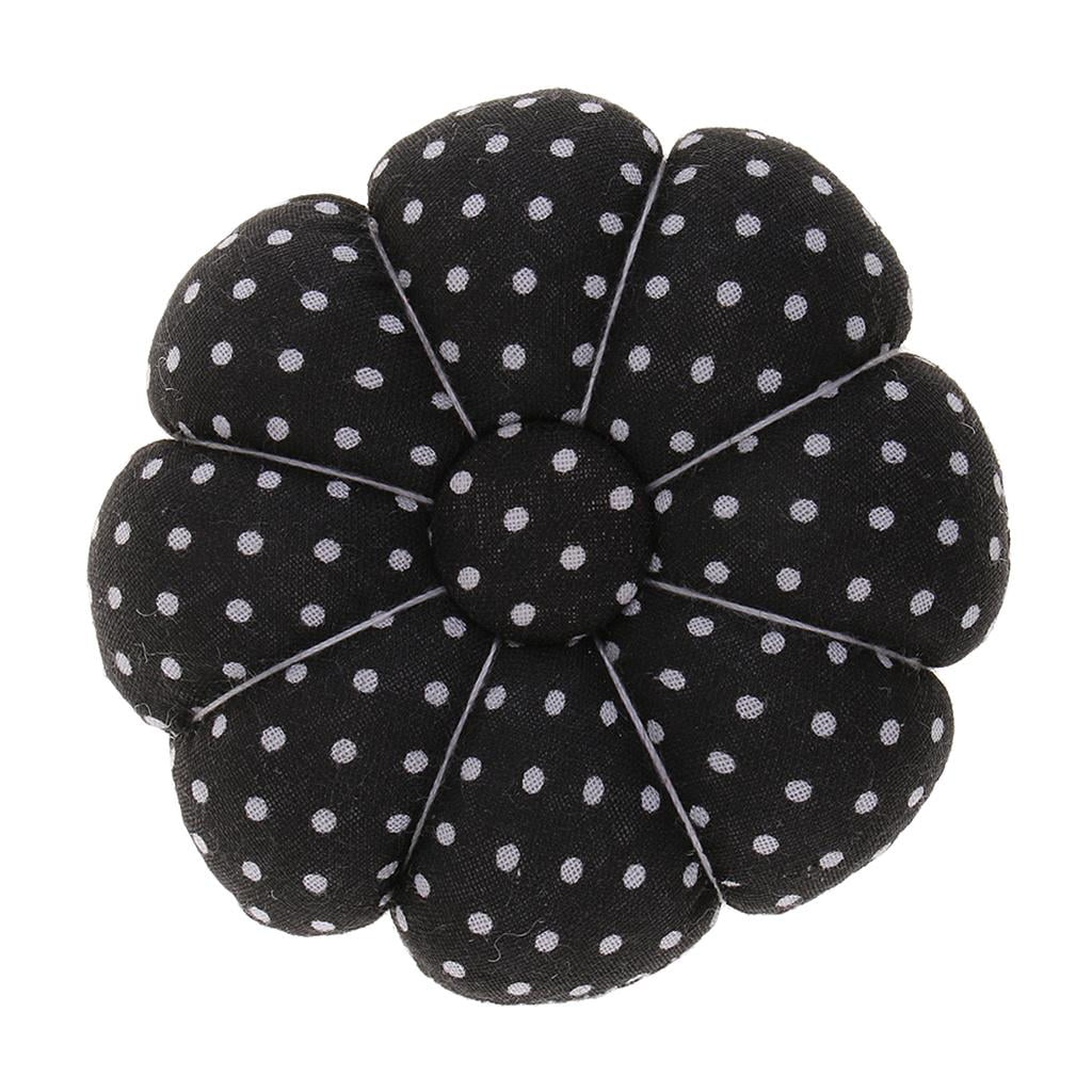 Polka Dot Pumpkin Fabric Sewing Pin Cushion With Elastic Wrist Belt Black