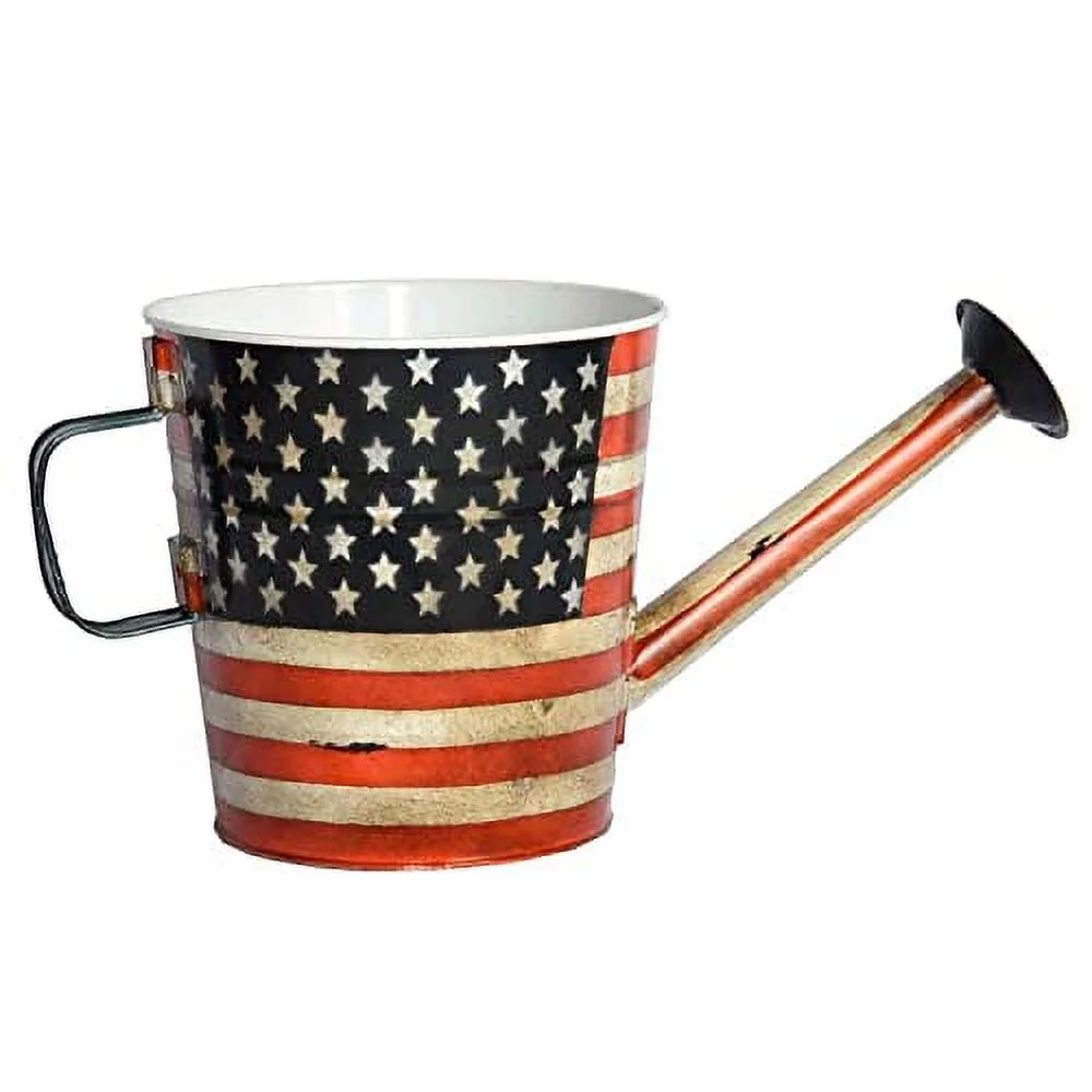 Watering Can Planter, 7-Inch Height, Stars & Stripes