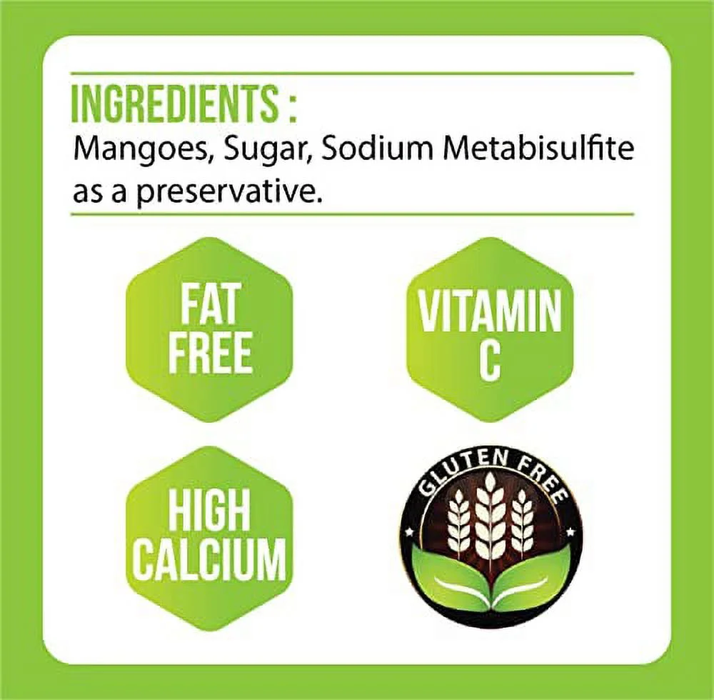 Paradise Green dried Mango 28 ounce sweet dehydrated thai Mangoes sun dried In nature (8 bags X 3.5 ounce) (1 Pack)