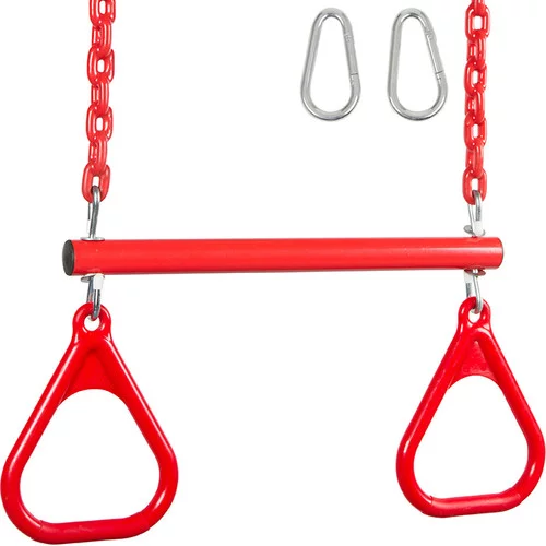 Swing Set Stuff Inc. Trapeze Bar with Rings and Coated Chain (Blue)