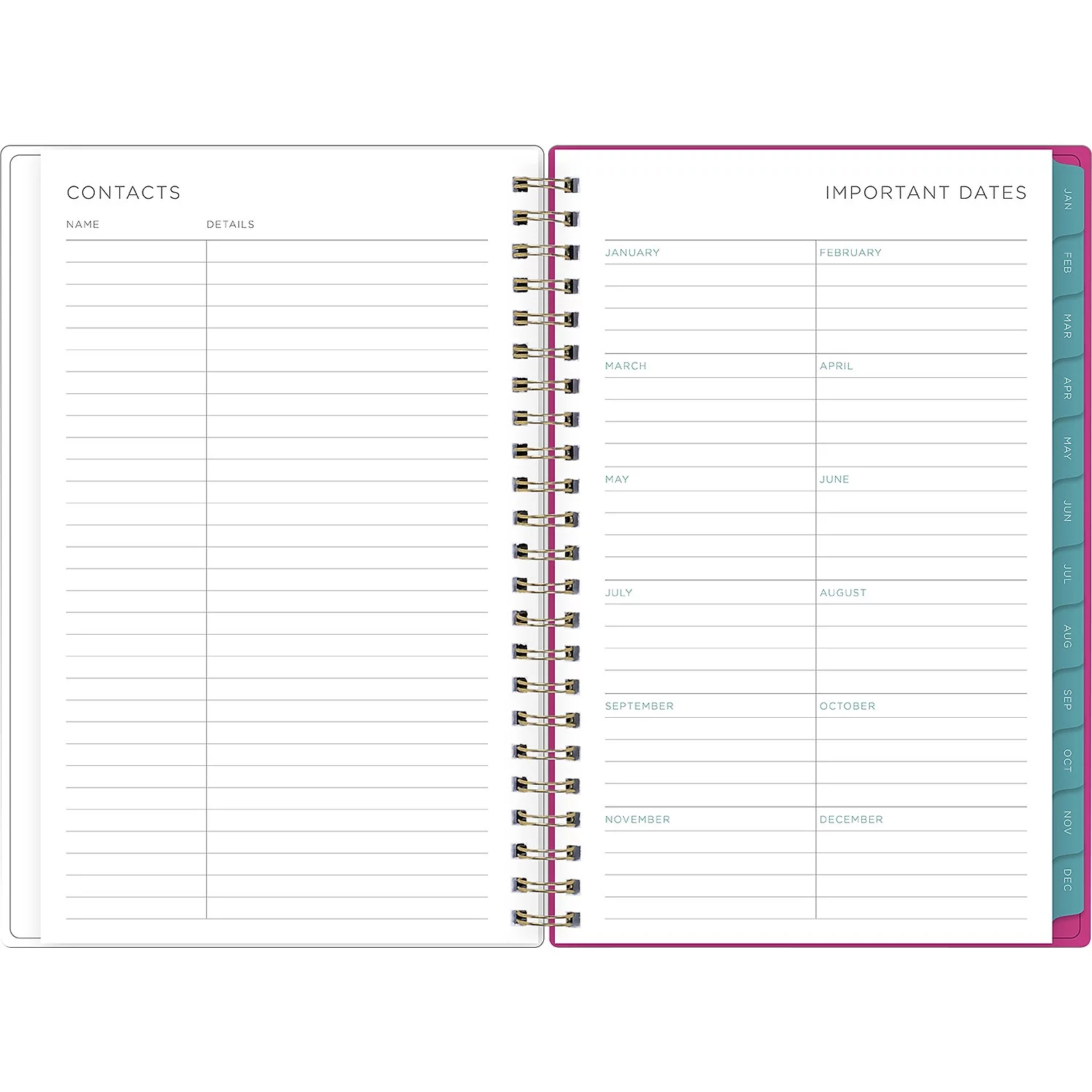 2024 Weekly Monthly Planner, 5x8, Kelly Ventura for Blue Sky, Magenta Blooms