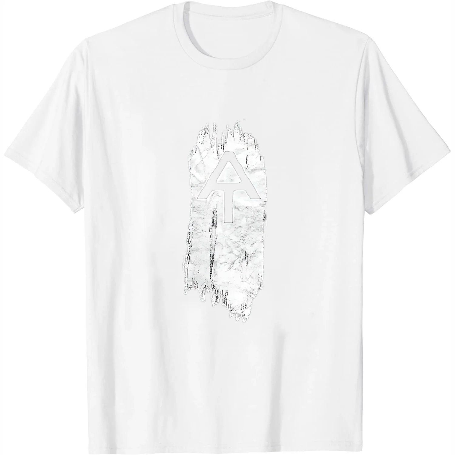 Womens White Blaze Appalachian Trail At Minimalist Hiking Retro Round Neck T-Shirt White Small