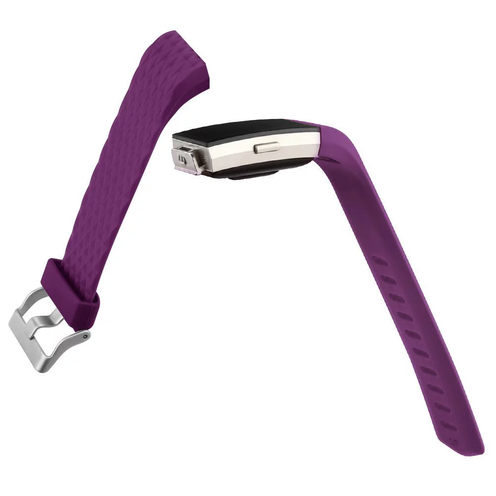Fitbit Charge 2 Bands Band Replacement Small Large Silicone Special Plum, Large
