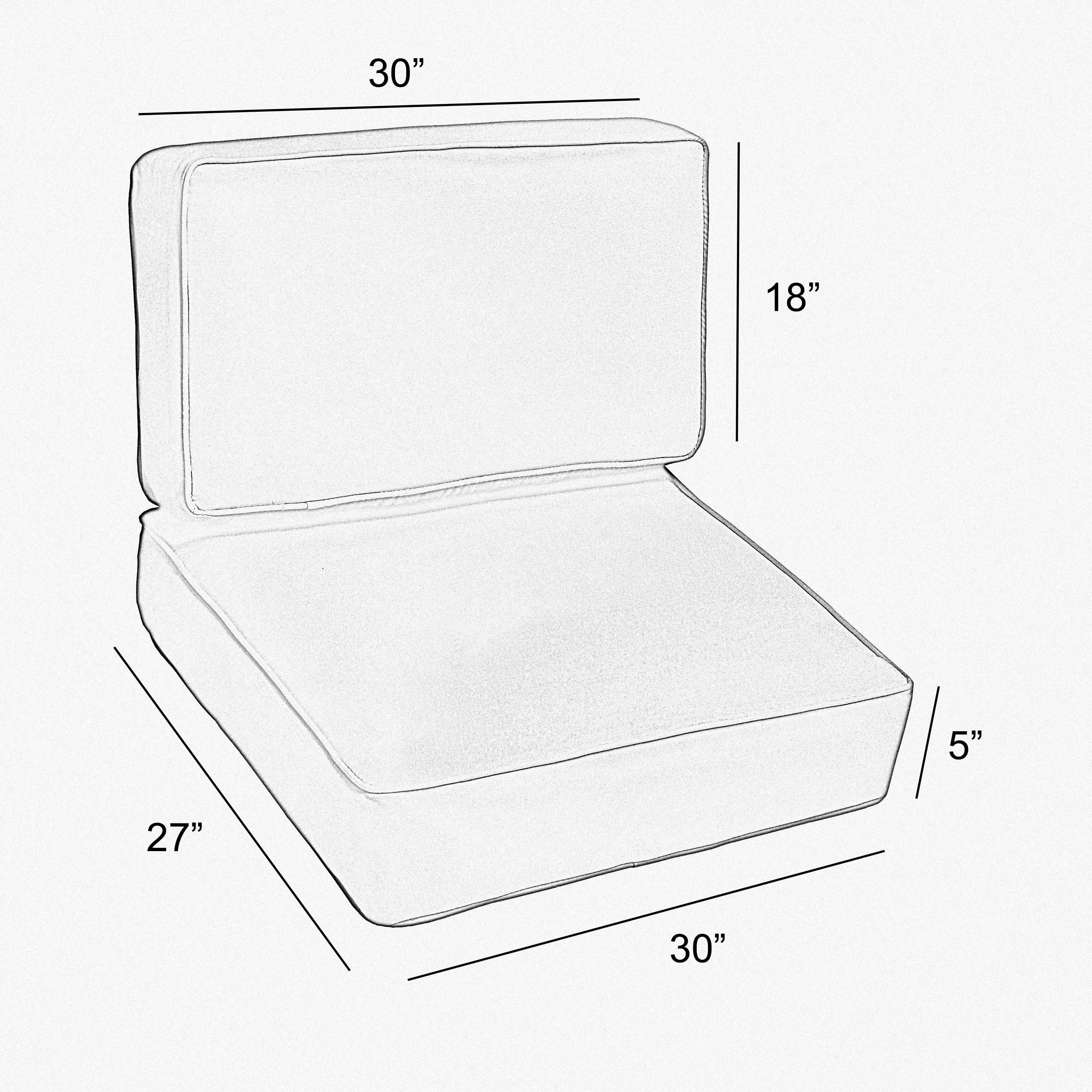 Mozaic Humble + Haute Griffen Snowy Indoor/Outdoor Corded Deep Seating Cushion Chair Set 27 x 30 x 5 - Griffen Snowy