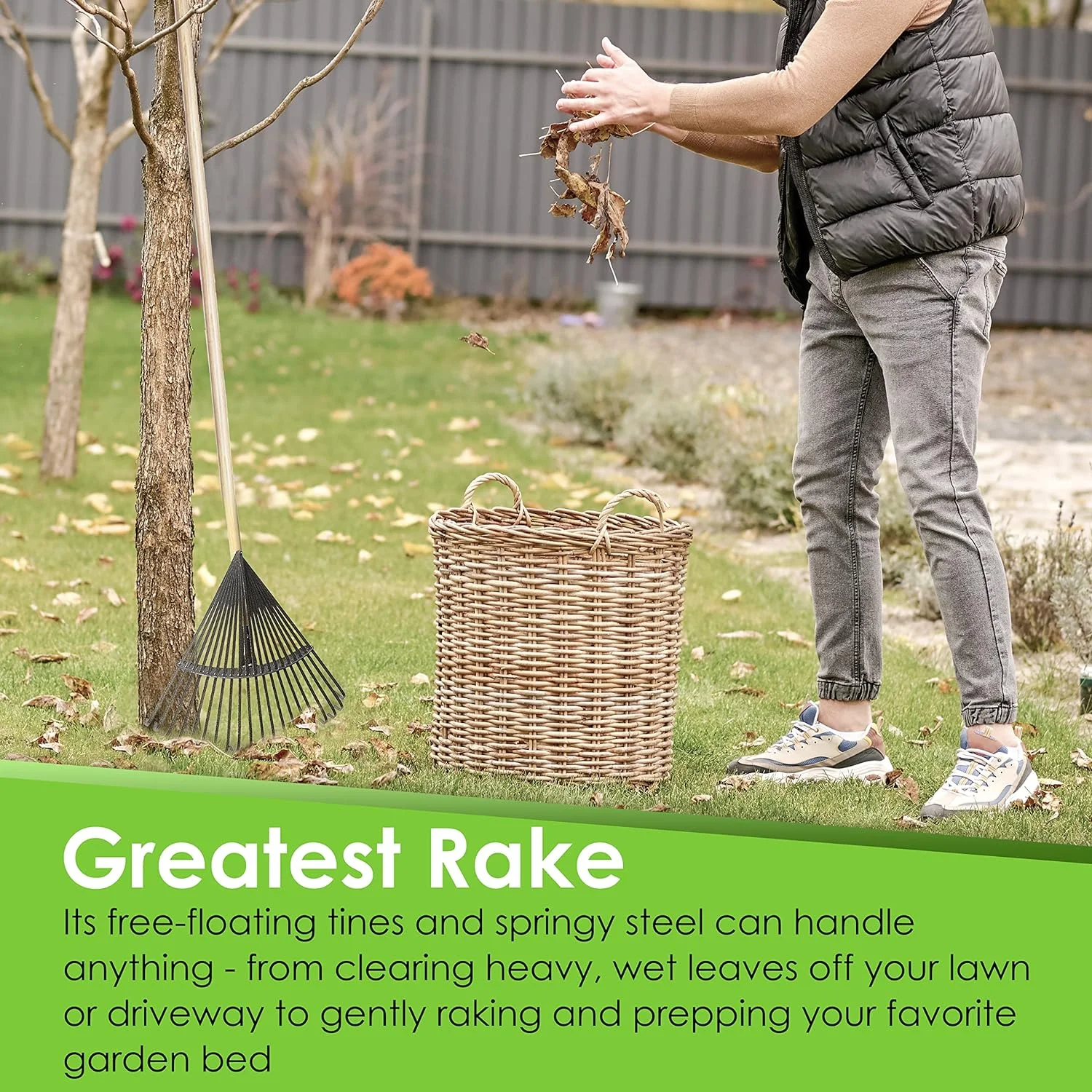 Metal Rake - Small Rake That's Gentle On Plants - Garden Tools For Gardening, Landscaping Tools, Landscape Rake, Tools For Lawn And Garden, Zen Garden Tools