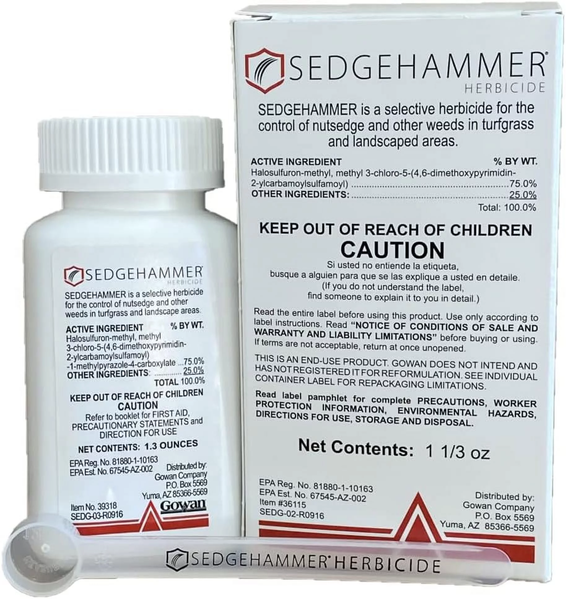 SedgeHammer Turf Herbicide for Nutsedge and Weeds. 1.33 ounce. Treats 1 to 2 acers