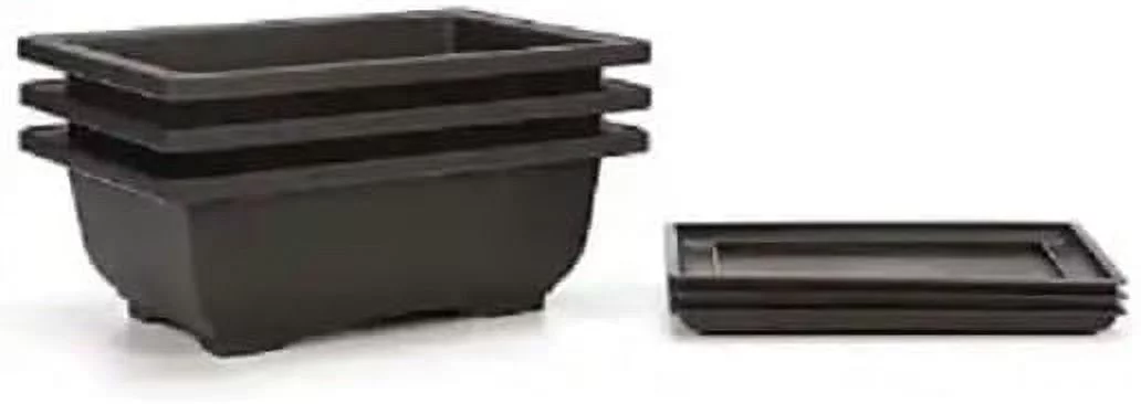 8 Inch Bonsai Pots with Drain Holes and Drip Trays - Heavy Duty, Great Pots for Bonsai Tree, Succulents, Flowers (1 Pot)