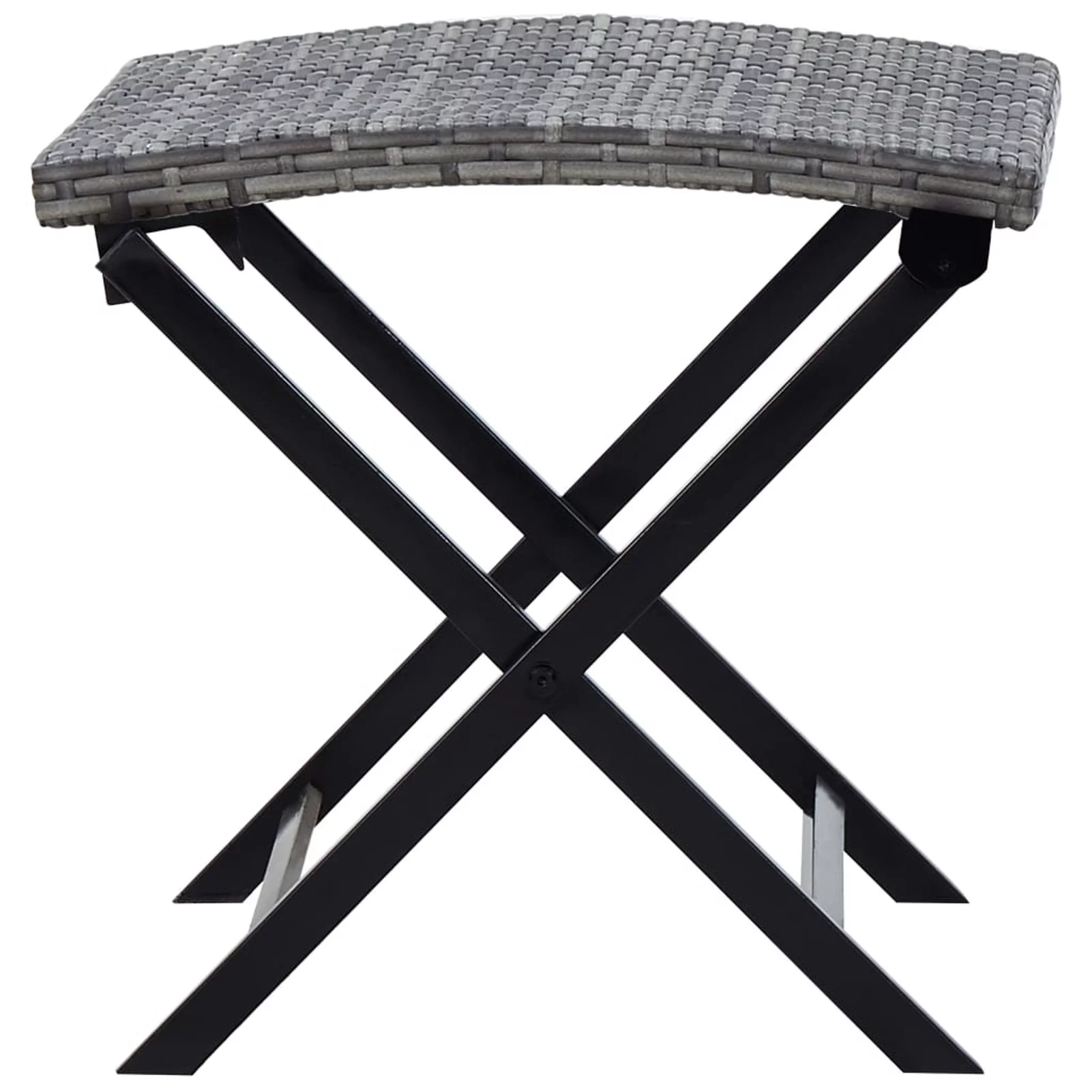 walmeck Folding Stool Poly Rattan Gray