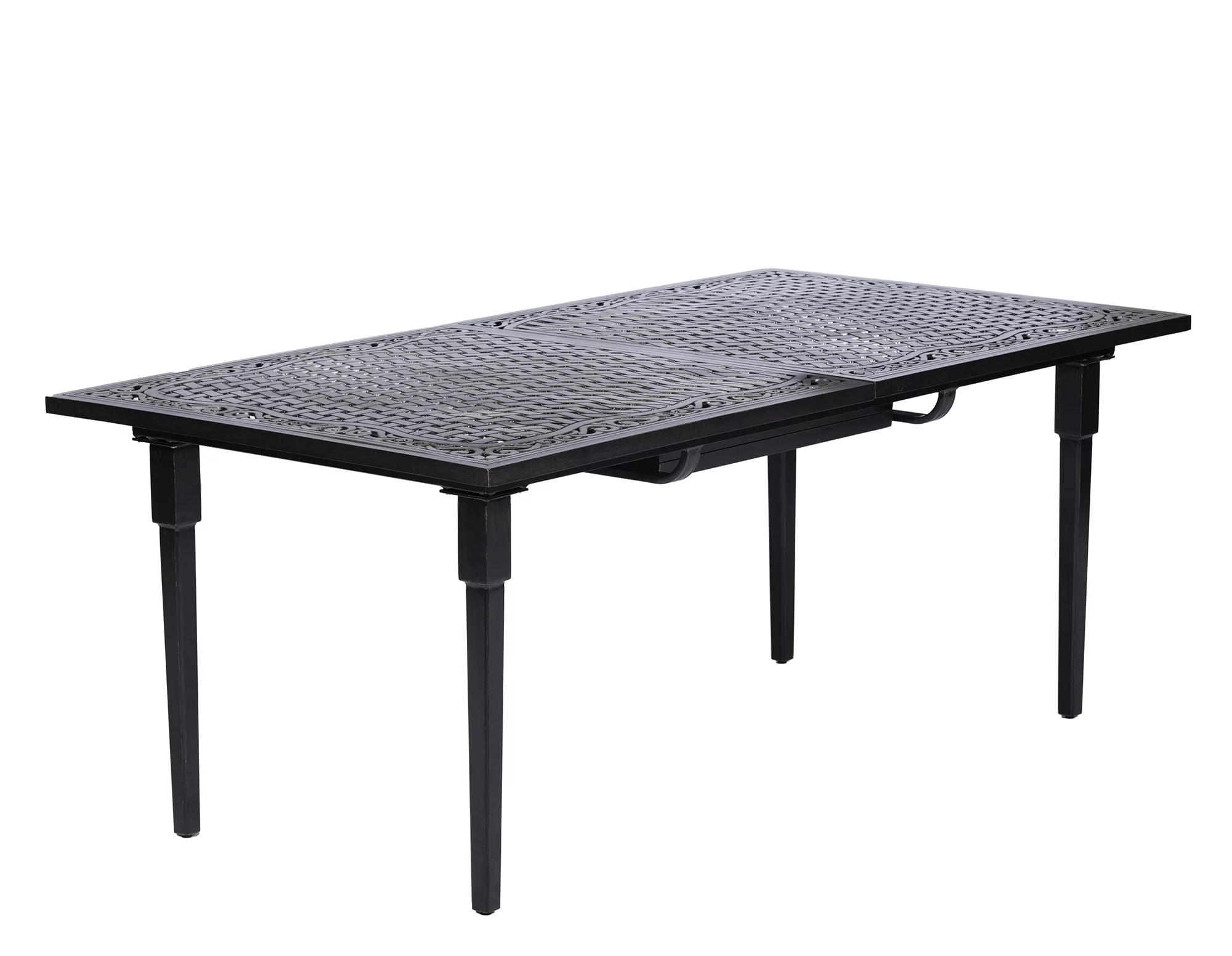 Hanover Brigantine 9-Piece Aluminum Dining Set with an Expandable Cast-Top Dining Table, Seats 8