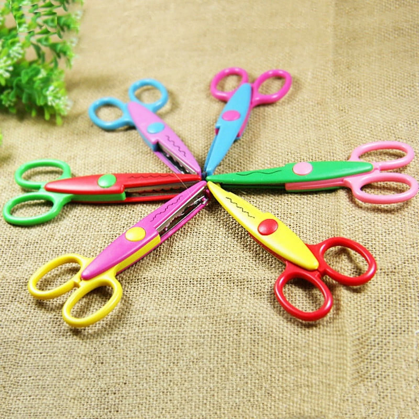 MVNSFEW 6X Random Decorative Border Scissors Scallop Wavy Fancy Pinking Paper Shears DIY
