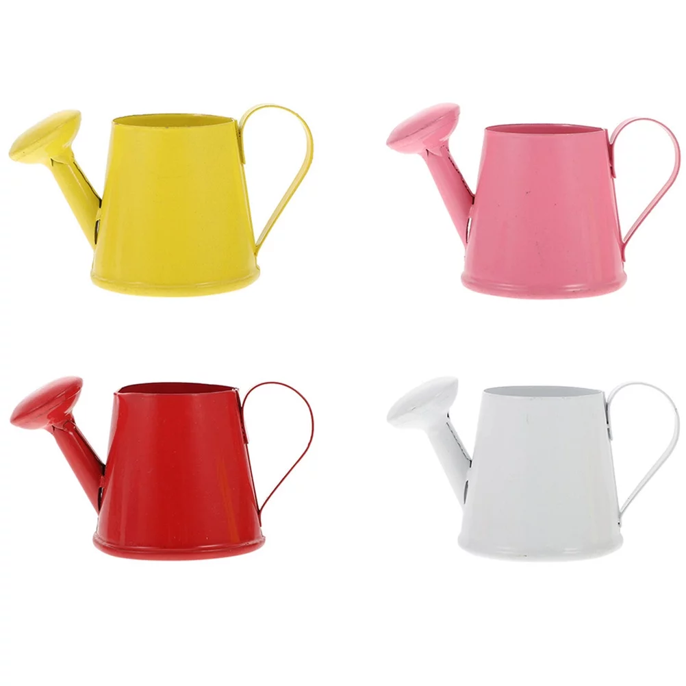 Qumonin 4pcs Kids Mini Metal Watering Can Toys for Indoor/Outdoor Play