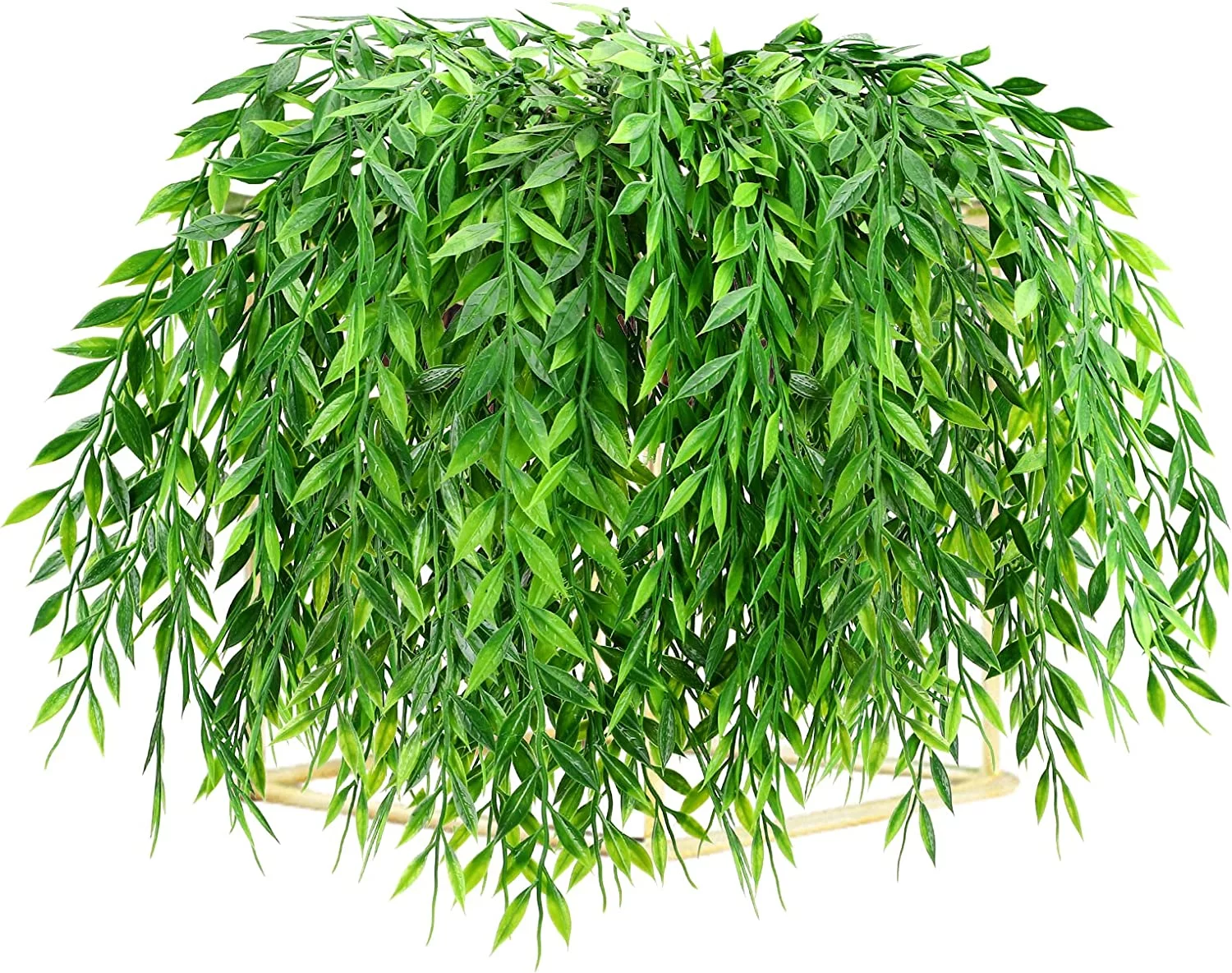 4PCS Artificial Plant Boxwood Greenery Garland Fake Leaf Vines Wall Hanging Plants for Front Porch Hanging Basket Indoor Outdoor Decor