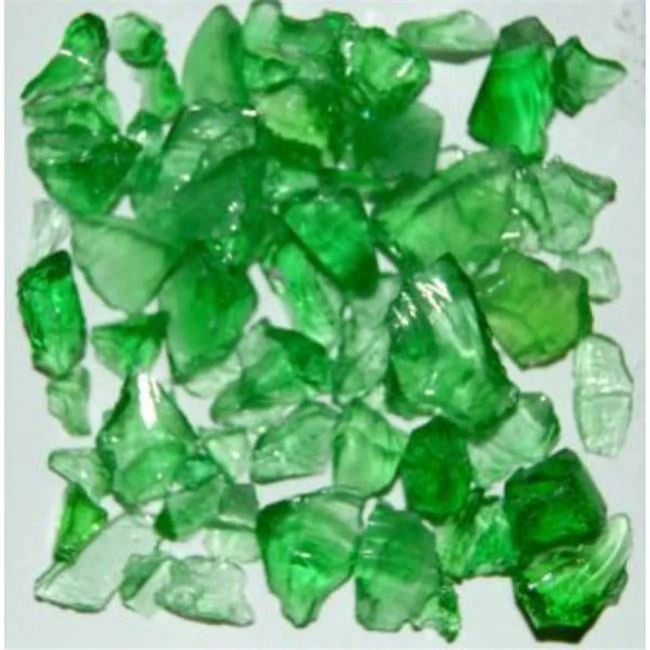 American Specialty Glass TLTGREE1-10 Recycled Chunky Glass, Light Green - Size 1 - 0.13-0.25 in. - 10 lbs