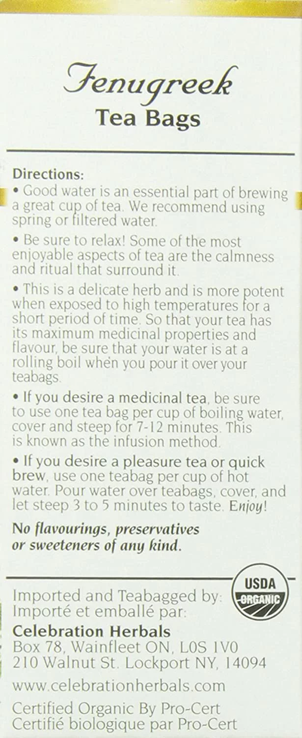 Celebration Herbals Fenugreek Seed Organic 24 bag Pack of 2