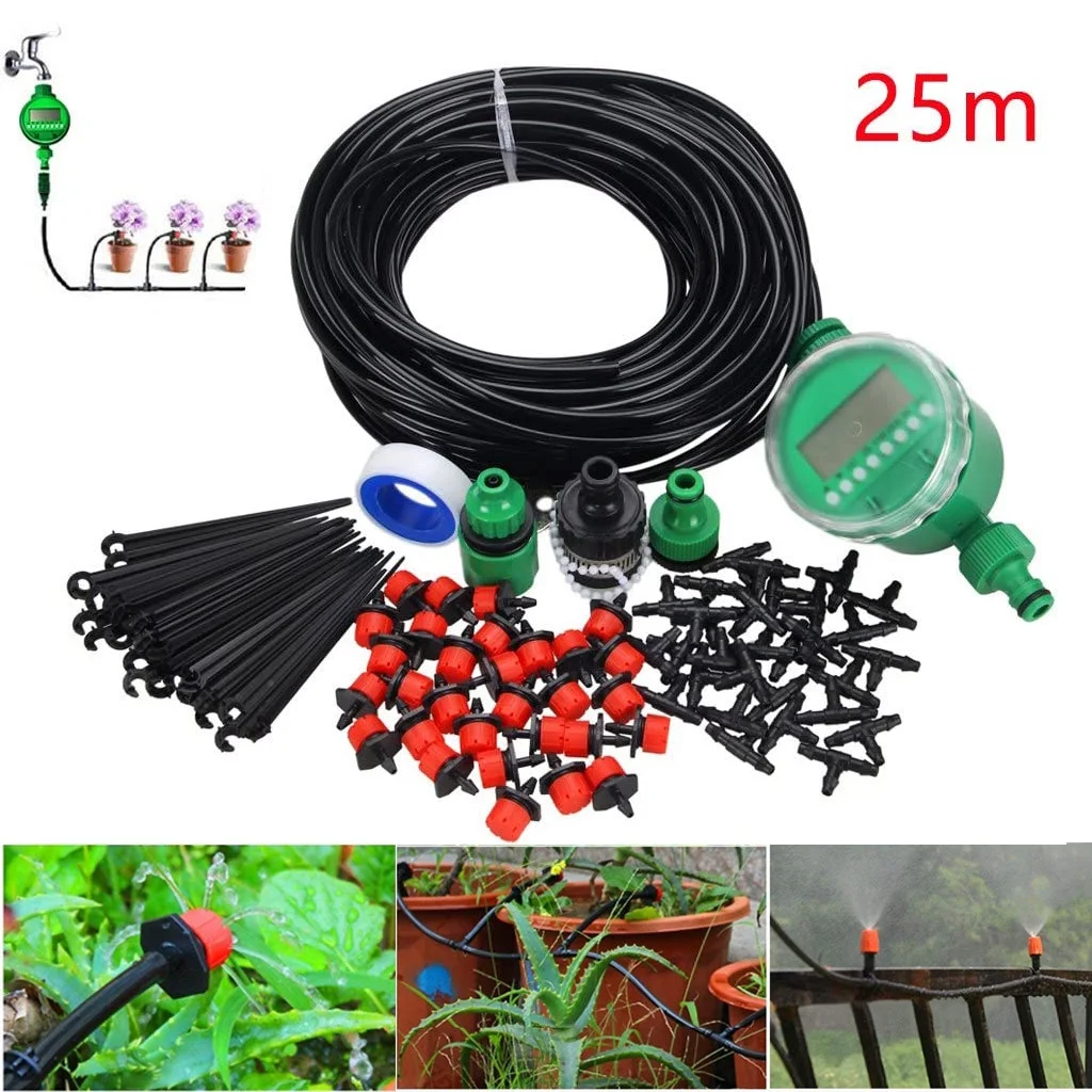 ZiSUGP Irrigation System Kit Kit Garden Timer Tubing Hose Watering Kits 5/8 Male Hose