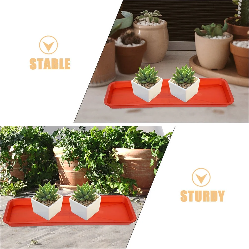 Jibingyi 6pcs Plastic Plant Pot Saucer Rectangle Plant Saucers Drip Tray Flower Pot Drip Trays