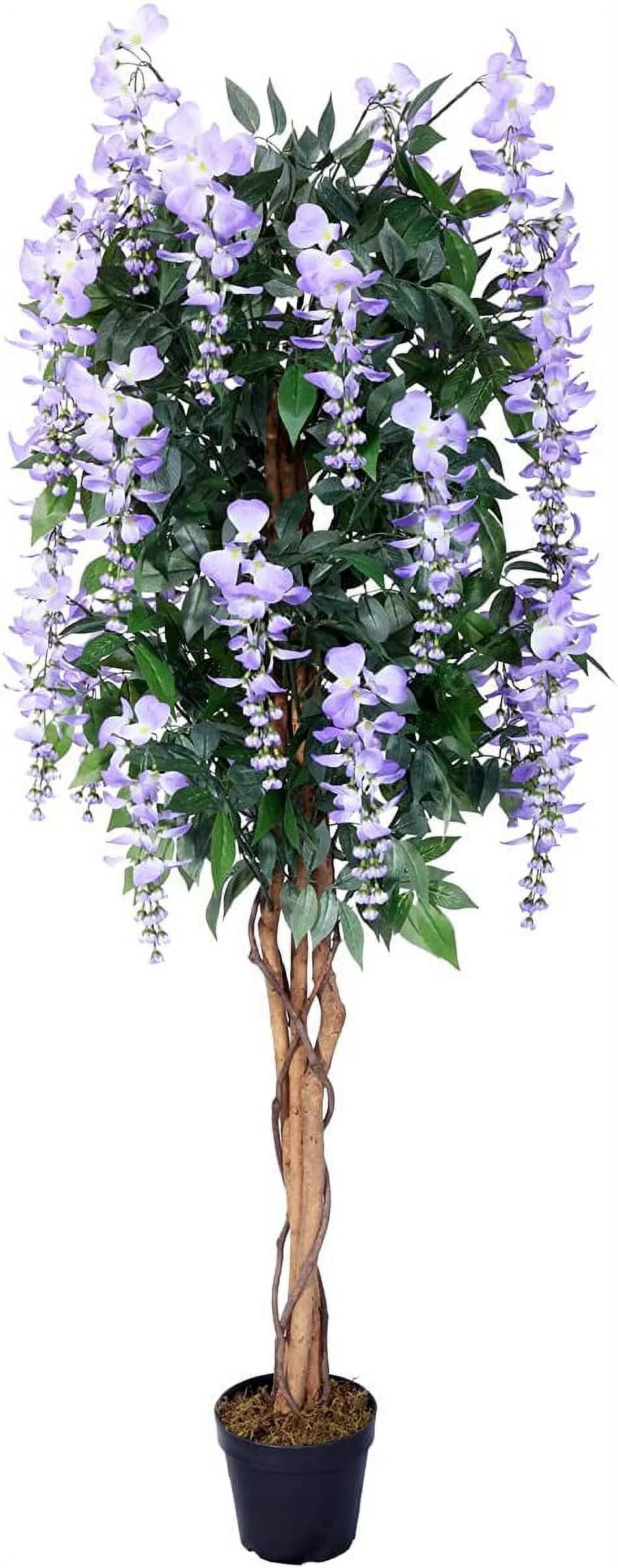 Pack of 2 HYUN Gorgeous 5' Purple Silk Wisteria Tree Artificial Plant w Nursery Pot, Real Touch Tech.