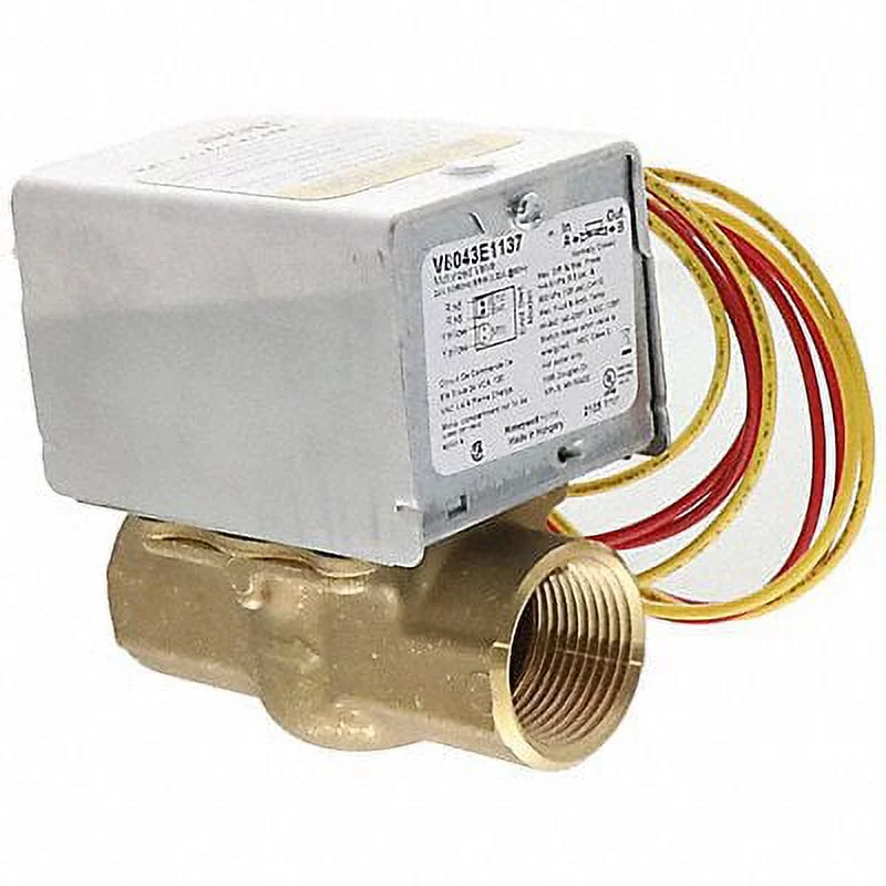 Honeywell Home Motorized Zone Valve,NC,Brass,1 in NPT V8043E1137