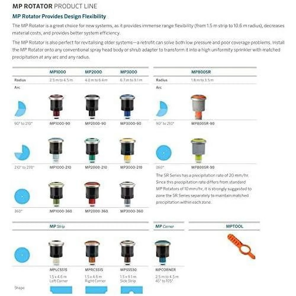 Sprinkler MP2000210 MP Rotator, 13-Feet To 21-Feet And Adjustable From 210-Degree To 270-Degree