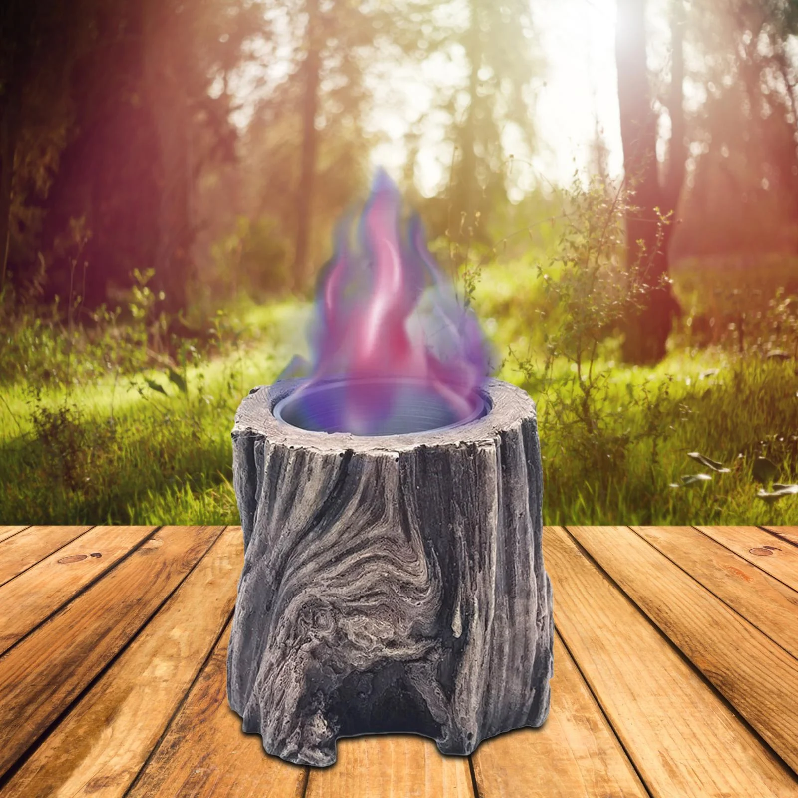 Table Ornament Compact Mini Fireplace for Outdoor Indoor Terrace Taupe