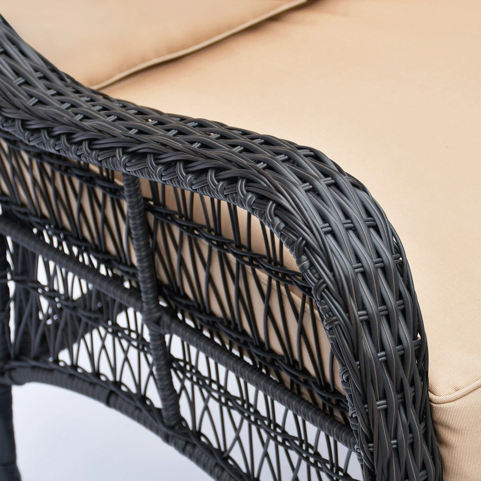 Wava 6 Pc Hand-woven Rattan Patio Furniture Set - Khaki