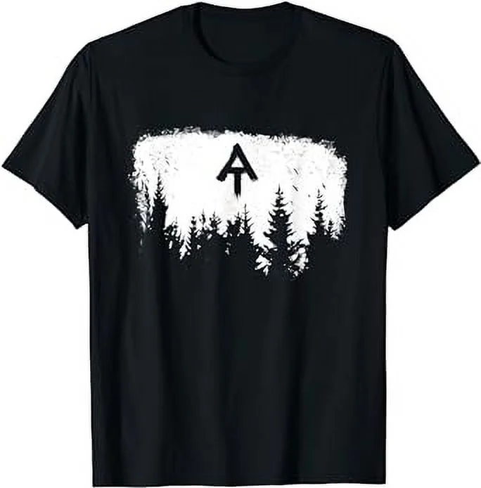 White Blaze Appalachian AT Trail Minimalist Pine Tree Hike T-Shirt