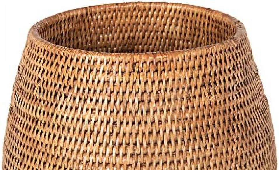 La Jolla Rattan Bowl, Honey-Brown, Large Planter