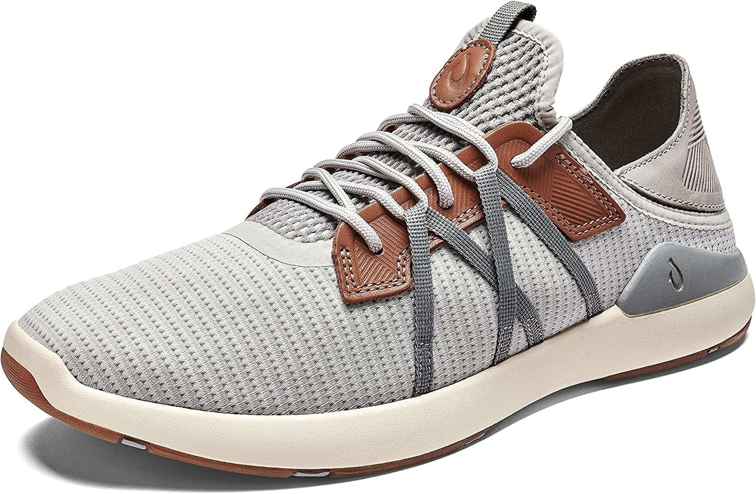 OLUKAI Mio Li Men's Athletic Lightweight Lace Up 2 in 1 Slide and Shoe - Mist Grey - Size 8