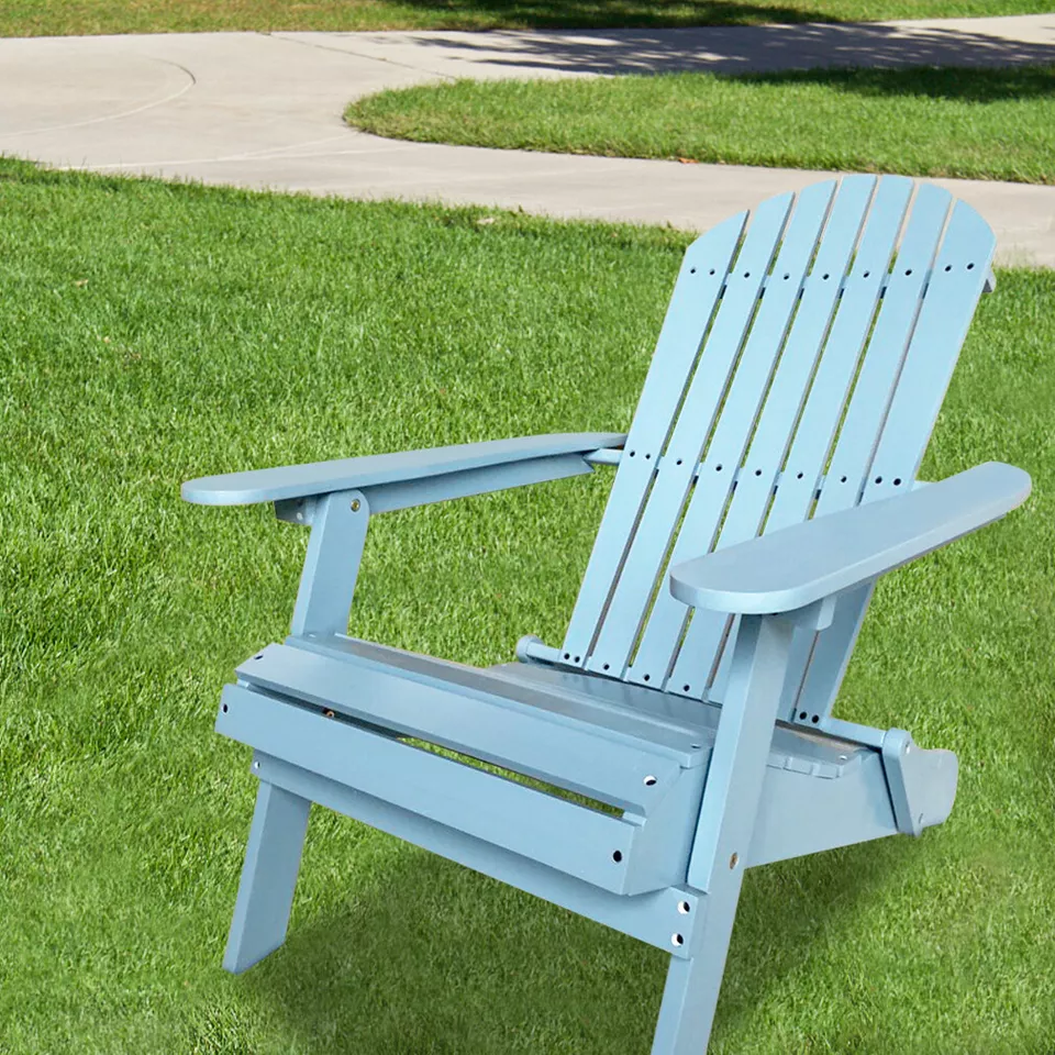 Weather Resistant Adirondack Chair, Folding Patio Chairs for Outdoor, Blue