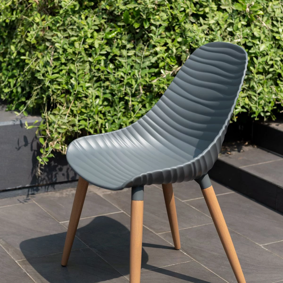 Amazonia Bolonia 4-piece, Recycled Resin & 100% FSC Certified Wood Teak Finish, Patio Chair Set