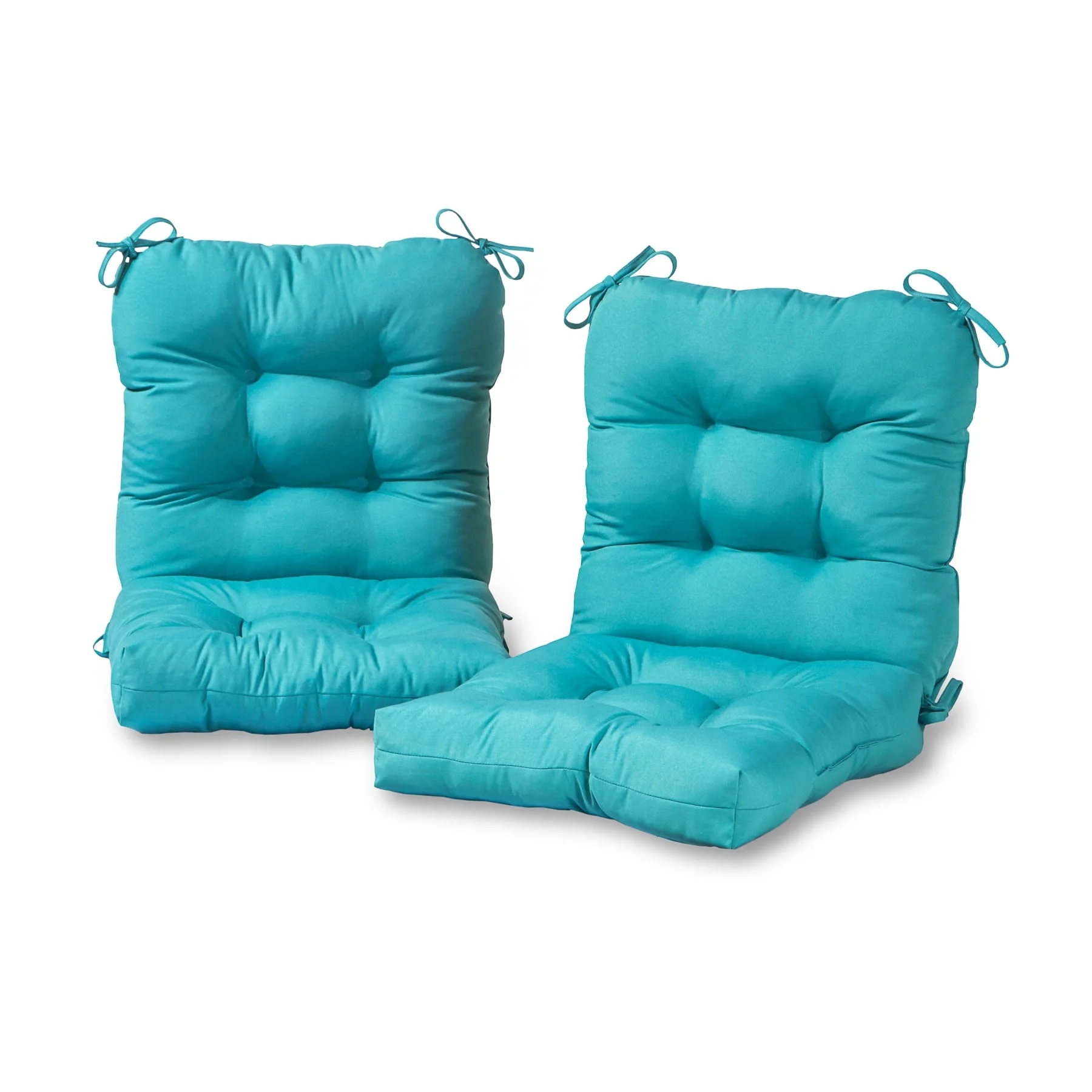 Teal 42 x 21 in. Outdoor Tufted Chair Cushion (set of 2) by Greendale Home Fashions