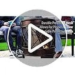 AMAGABELI GARDEN & HOME Fire Pit Outdoor Wood Burning Firebowl Fireplace Heater Log Charcoal Burner Extra Deep Large Round Camping Outside Patio Backyard Deck Heavy Duty Metal Grate Bronze