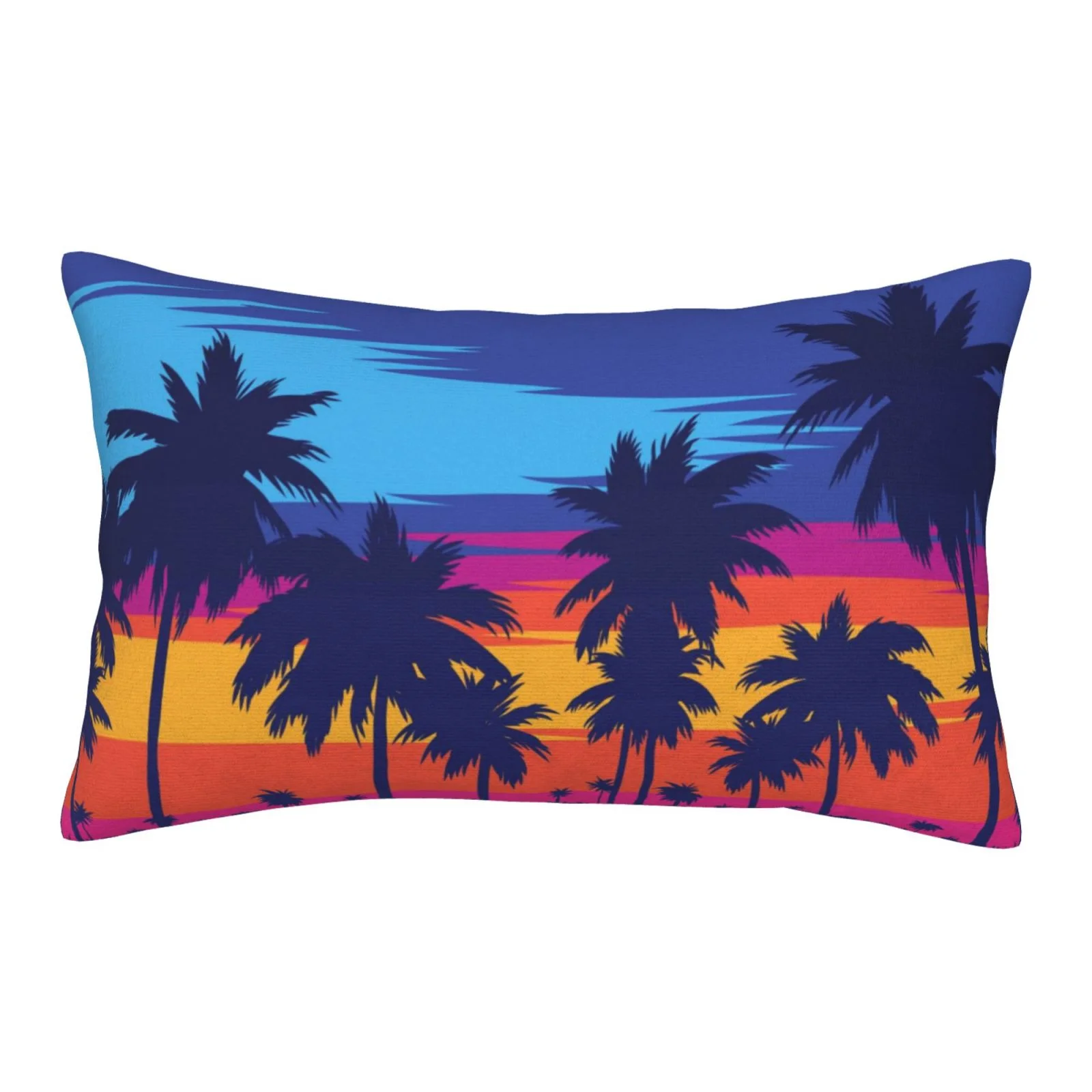 Junzan Beach With Palm Trees Pillow Cases Standard Size, with Envelope Closure Bed Pillow Cases,14