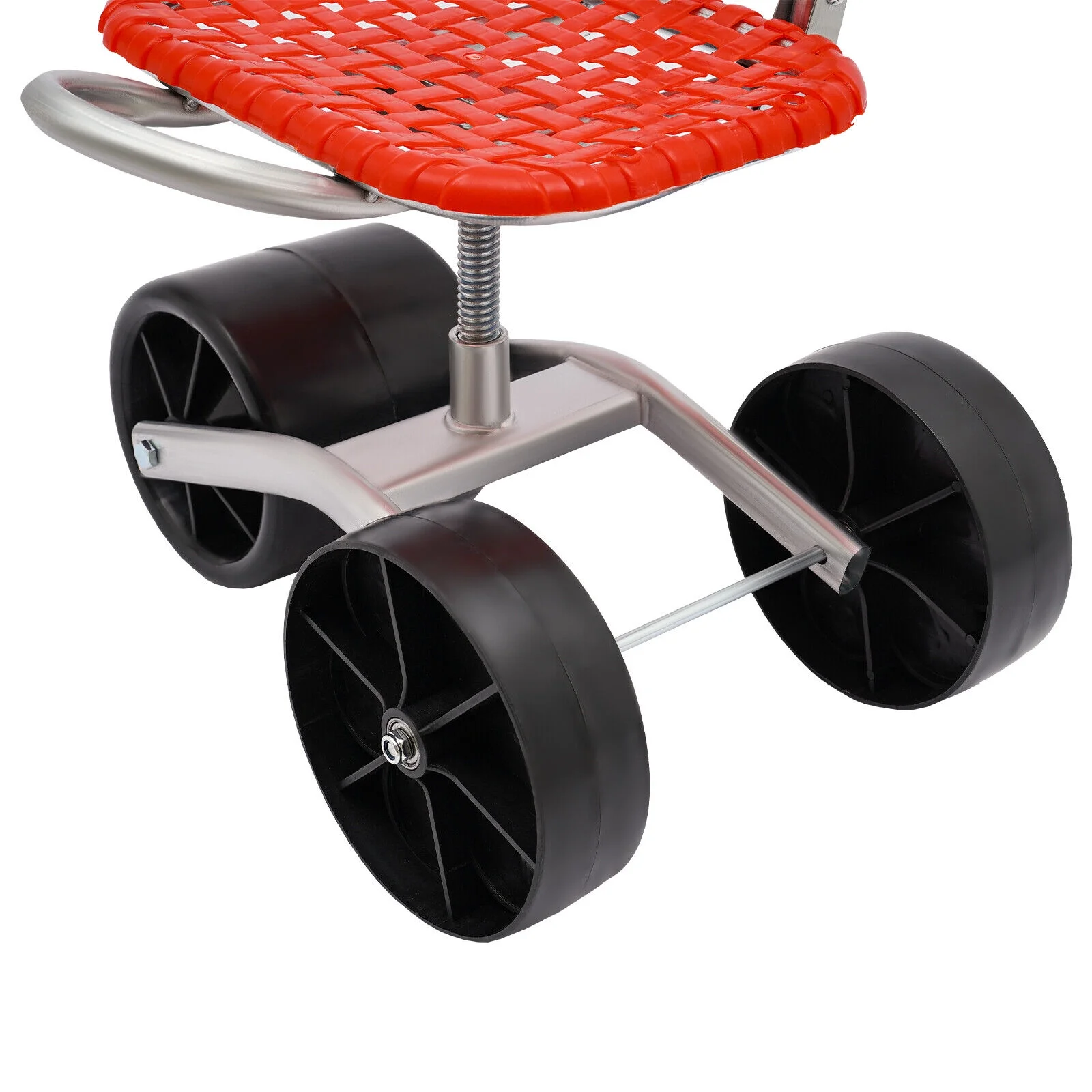 Height Adj. 360° Rotates Gardening Seats W/3 Rolling Wheels Stool Kneeling Pad