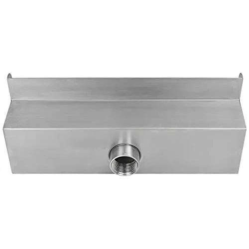 Tidyard Rectangular Waterfall Pool Fountain Stainless Steel Water Spillway Pond Fountain with Connector for Garden, Backyard, Swimming Pool 11.8 x 4.5 x 3.1 Inches (W x D x H)