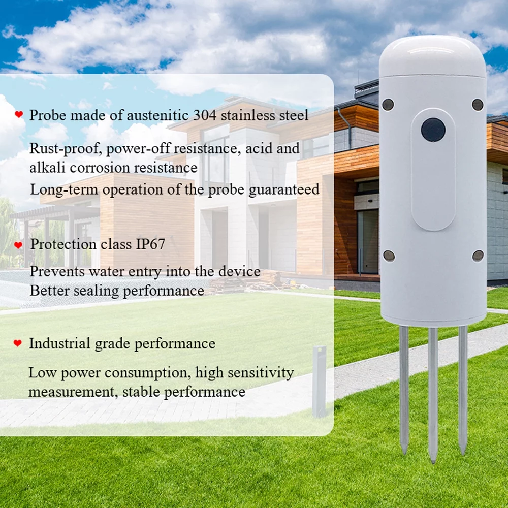 Pinnaco Intelligent Wireless Soil Moisture Meter for Garden and Farmland Planting - Moisture Tester with Real Time and Mobile App