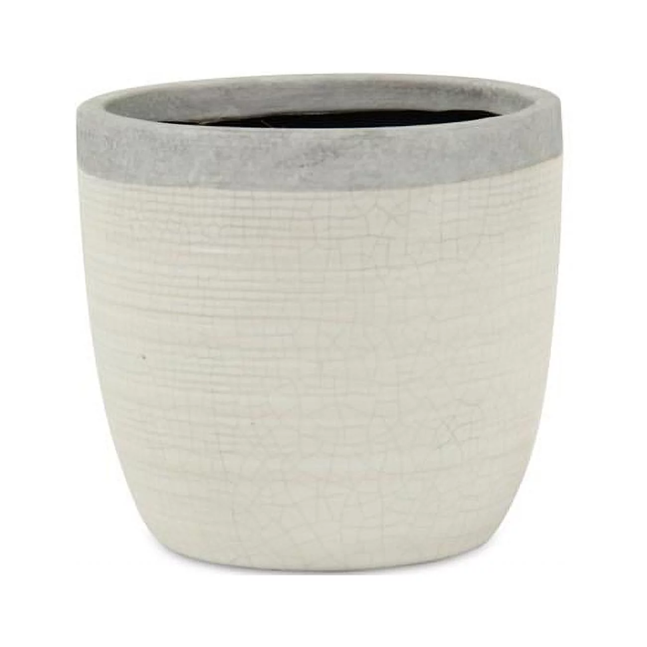 Cheungs 5777L 5.5 x 5.25 x 4 in. Mosaic Style Glazed Pot, White