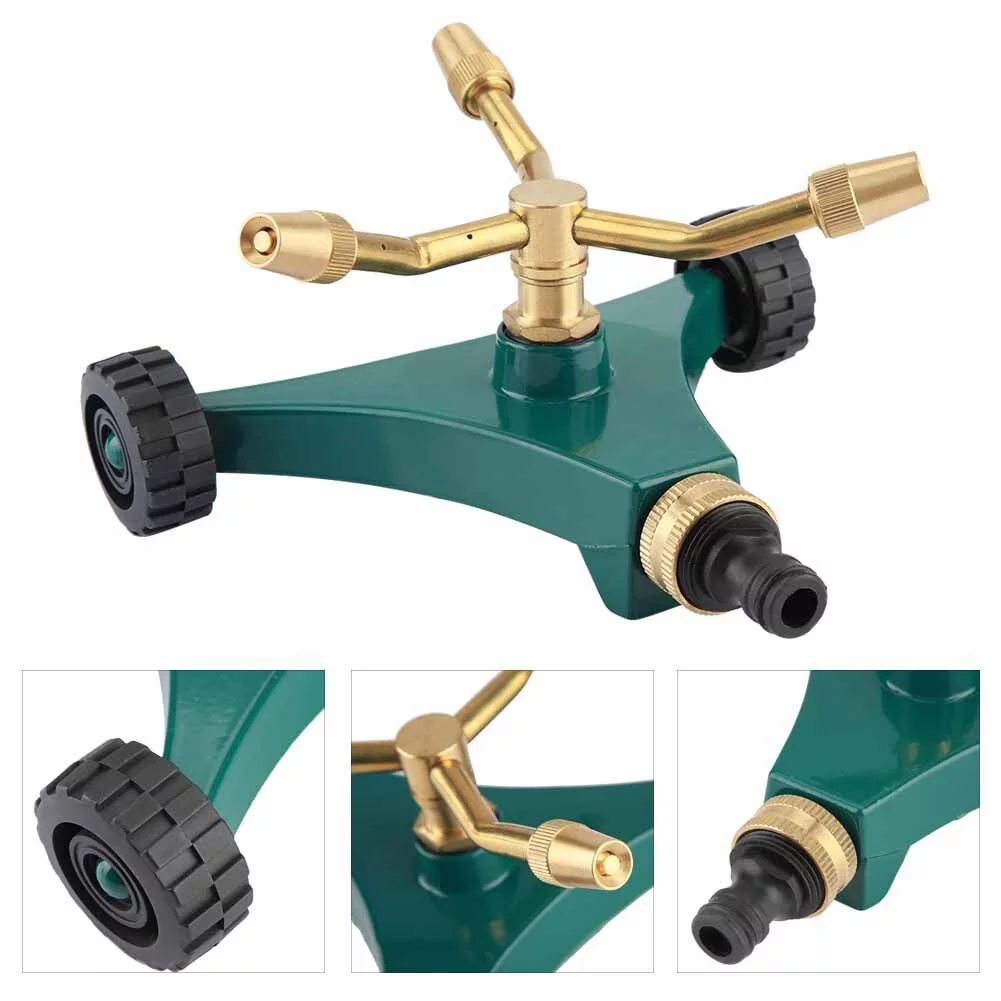 Heaveant Garden Sprinkler, Three Arms Lawn Sprinkler Rotating Garden Cooling Yard Watering Irrigation Tool