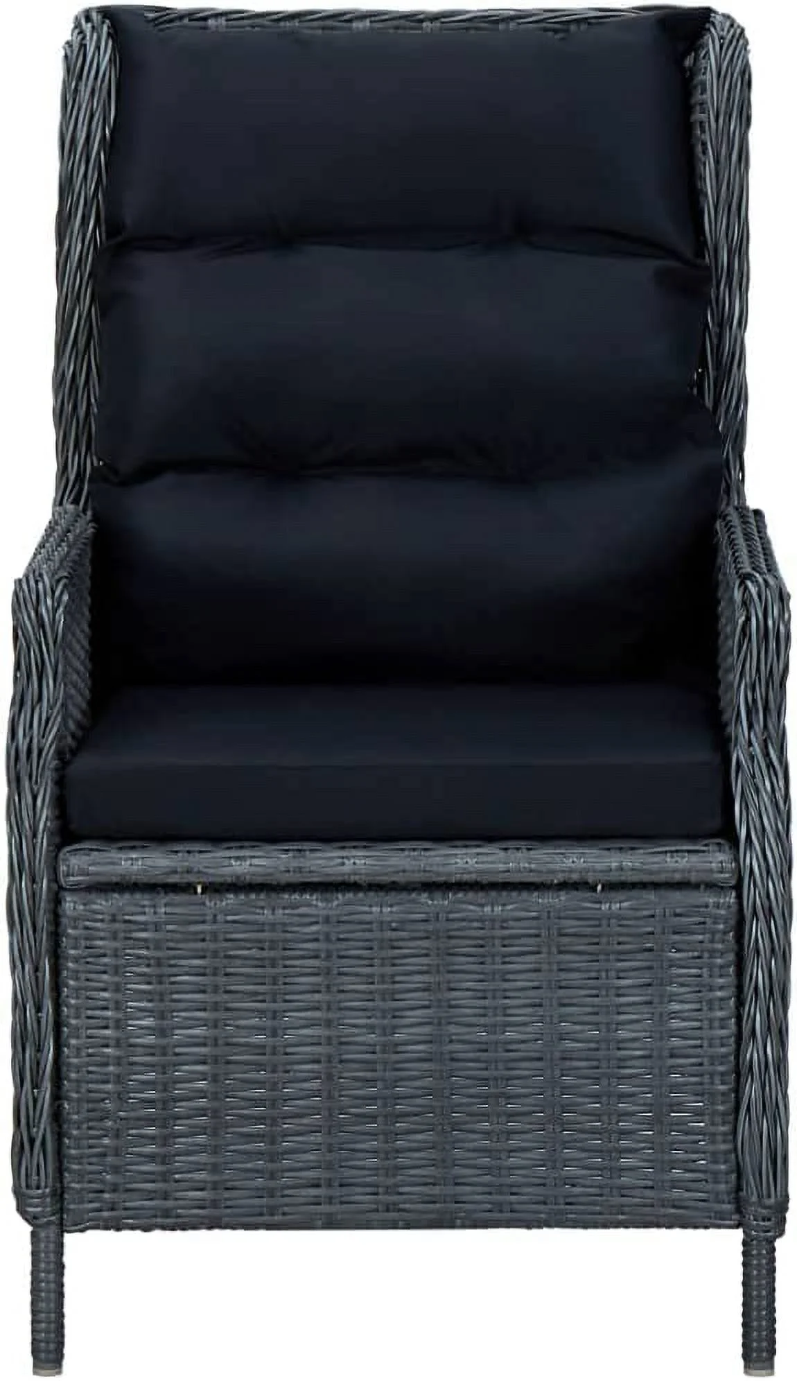 7 Piece Patio Dining Set Dark Gray  with 1 x Table 6 x Chair 6 x Seat Cushion 6 x Back Cushion