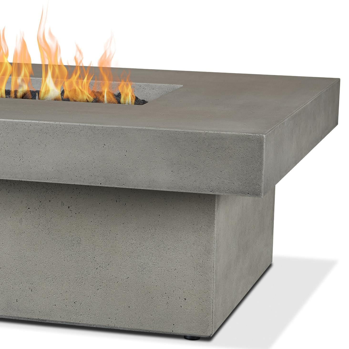 Branchview 60 Inch Rectangular Steel Natural Gas Fire Pit in Ash By BBQGuys Signature