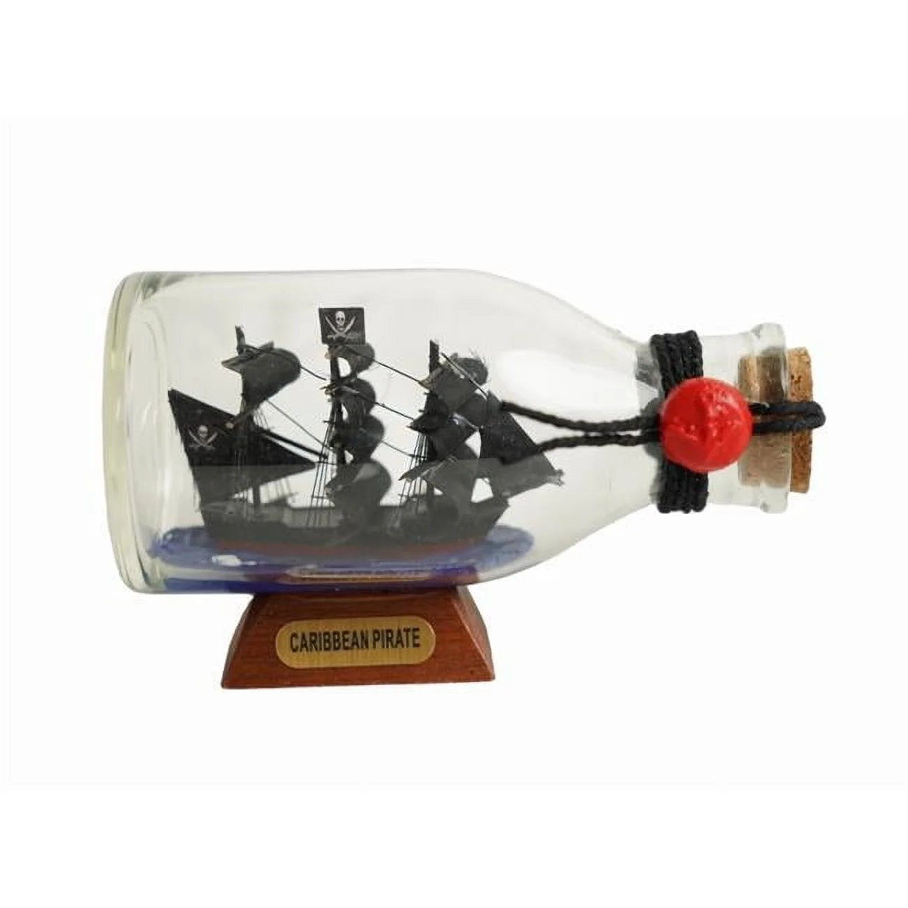 5 in. Caribbean Pirate Model Ship in a Glass Bottle